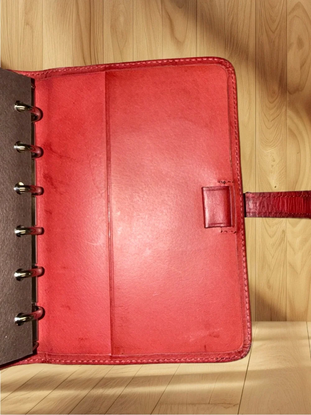 Coach Vintage Red Leather 6-Ring Agenda / Planner